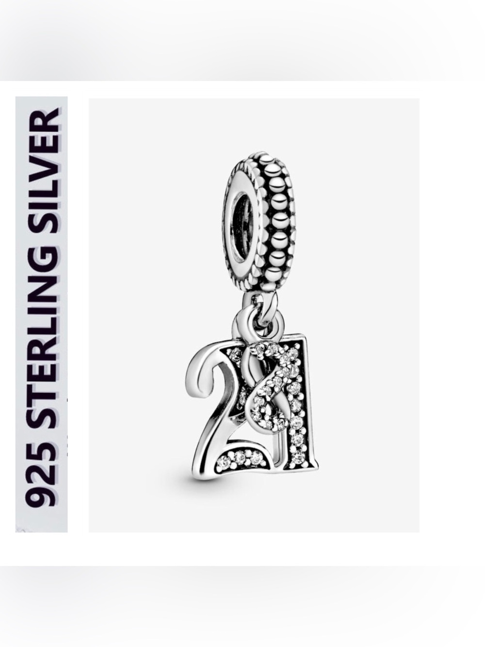 🌟🌟 925 Sterling Silver 21st Celebration Charm